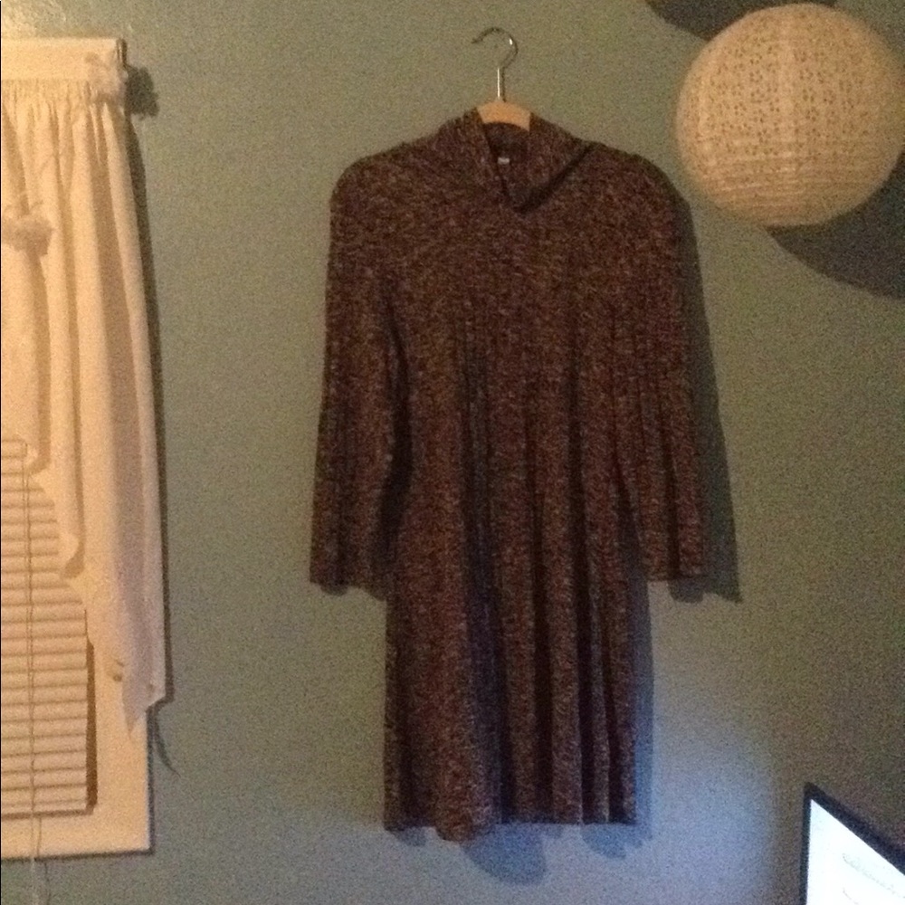 AEO Juniors Grey Mock-Neck Long Sleeve Tunic Dress